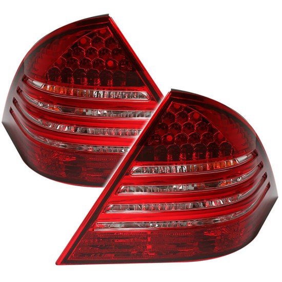 Πισινά Φανάρια Set Για Mercedes-Benz C-Class W203 04-07 Led Κόκκινο/Crystal Eagle Eyes