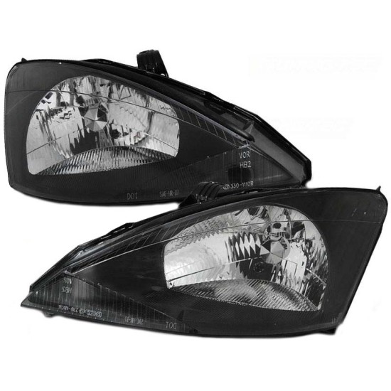 Μπροστινά Φανάρια Set Για Ford Focus 98-02 Μαύρα H4 Depo