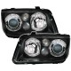 Μπροστινά Φανάρια Set Για Vw Bora 98-05 Angel Eyes Μαύρα H7/H7/H3 Depo