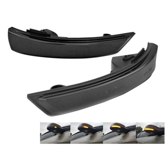 Φλας Καθρέπτη Για Ford Focus 07-18 / Mondeo 10-14 Dynamic Led Φιμέ 2 Τεμάχια