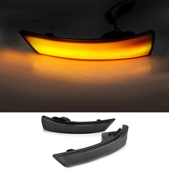 Φλας Καθρέπτη Για Ford Focus 07-18 / Mondeo 10-14 Dynamic Led Φιμέ 2 Τεμάχια