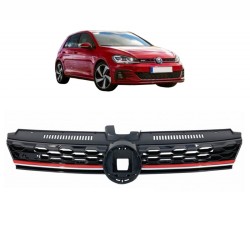 Μάσκα Για Vw Golf VII (7.5) 16-19 GTI Look Κυψελωτή Με Κόκκινο Σιρίτι Και Βάση Αισθητήρα 1 Τεμάχιο