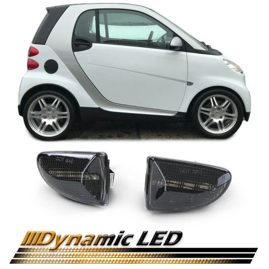 Πλαϊνά Φλας Φτερού Για Smart Fortwo 451 07-14 Dynamic Smoke 2 Τεμάχια