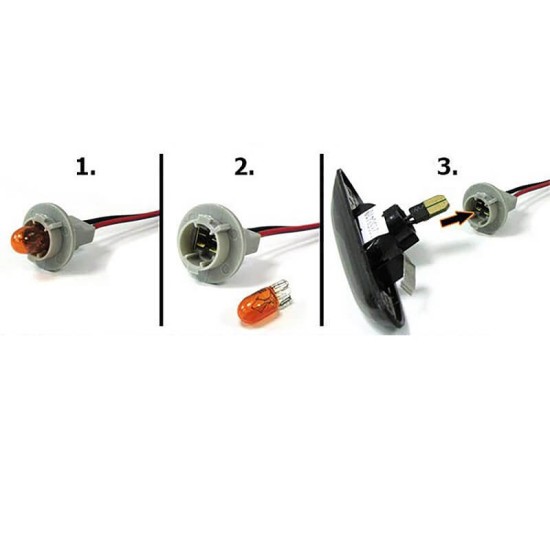 Πλαϊνά Φλας Φτερού Για Smart Fortwo 451 07-14 Dynamic Smoke 2 Τεμάχια
