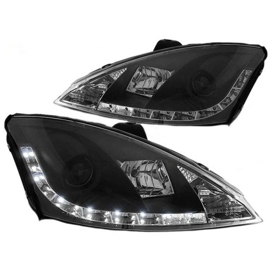 Μπροστινά Φανάρια Set Για Ford Focus 01-04 DRL Μάυρα H1/H1 Sonar