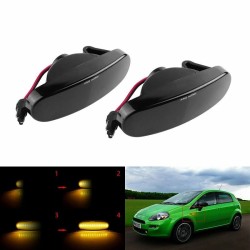 Πλαϊνά Φλας Φτερού Για Citroen Nemo 07-15 / Fiat Doblo 00-10 / Fiorino 07-13 / Idea 03-11 / Linea 07-12 / Multipla / Panda 03-12 / Punto / Grande Punto / Evo 05-18 / Qubo 08+ / Stilo / Lancia Mussa / Peugeot Bipper 08+ Led Dynamic Φιμέ 2 Τεμάχια