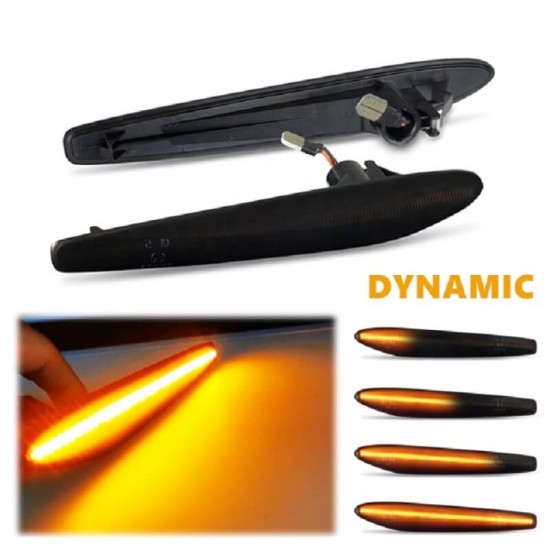 Πλαϊνά Φλας Φτερού Για Alfa Romeo 159 05-11 / Spider 06+ / Brera 06-10 Smoke Led Dynamic 2 Τεμάχια