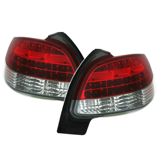 Πισινά Φανάρια Set Για Peugeot 206 98-07 Led Κόκκινα/Crystal Eagle Eyes