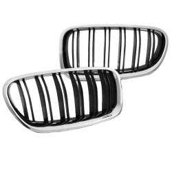 Καρδιές Μάσκας Για Bmw 5 F10 / F11 10-16 M4 Look Χρωμίου Με Διπλή Γρίλια Μαύρο Γυαλιστερό 2 Τεμάχια Καρδιές Μάσκας Για Bmw 5 F10 / F11 10-16 M4 Look Χρωμίου Με Διπλή Γρίλια Μαύρο Γυαλιστερό 2 Τεμάχια