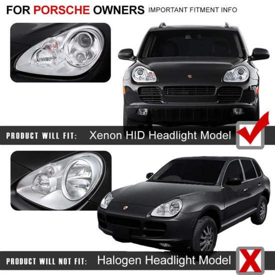 Μπροστινά Φανάρια Set Για Porche Cayenne 02-06 D1S / H7/H1 Xenon Μαύρα Sonar