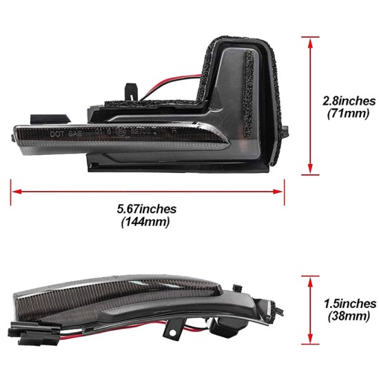Φλας Καθρέπτη Για Volvo XC60 14+ / XC90 14+ / V90 16+ Led Dynamic Φιμέ 2 Τεμάχια