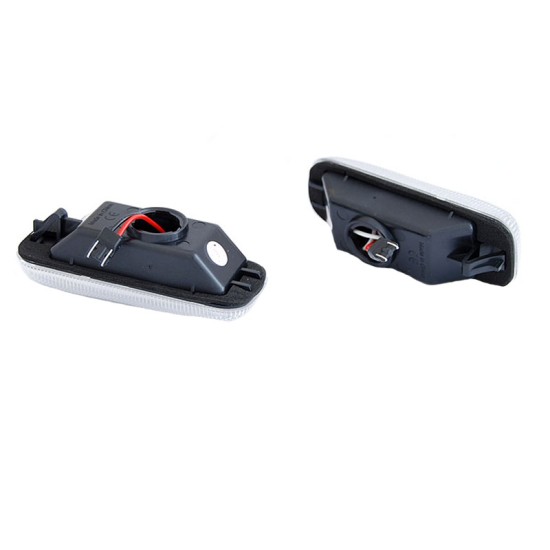 Πλαϊνά Φλας Φτερού Για Mercedes-Benz ML W163 98-02 Led Dynamic Άσπρα 2 Τεμάχια