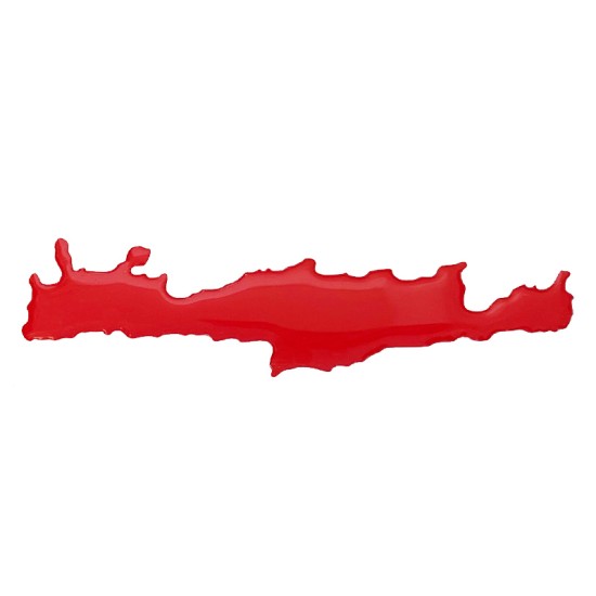 Αυτοκόλλητο Αυτοκινήτου ''Κρήτη΄΄ 20cm x 4.5cm Κόκκινο Με Επικάλυψη Σμάλτου 1 Τεμάχιο