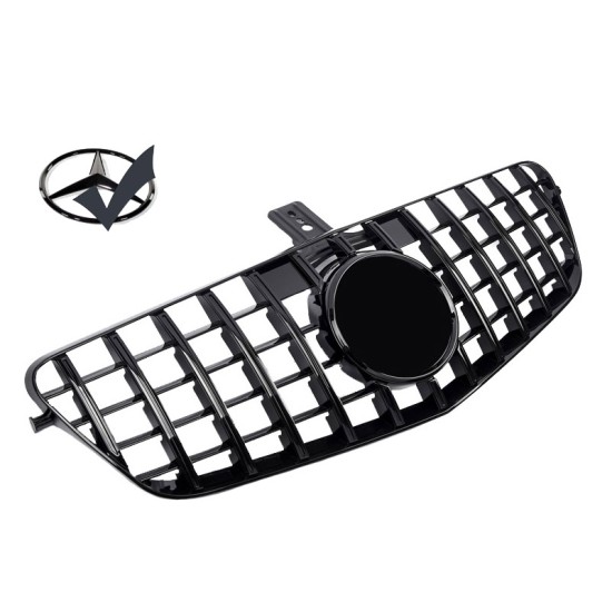 Μάσκα Για Mercedes-Benz E-Class W212 09-13 GT Amg Panamericana Look Γυαλιστερή Μαύρη 1 Τεμάχιο