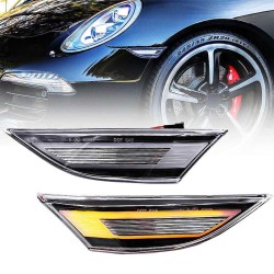 Πλαϊνά Φλας Φτερού Για Porsche  911 Carrera 991 11-16 / Boxster 718 16+ / Cayman 981 12-16 / Cayman 718 16+ Led Dynamic Άσπρα 2 Τεμάχια