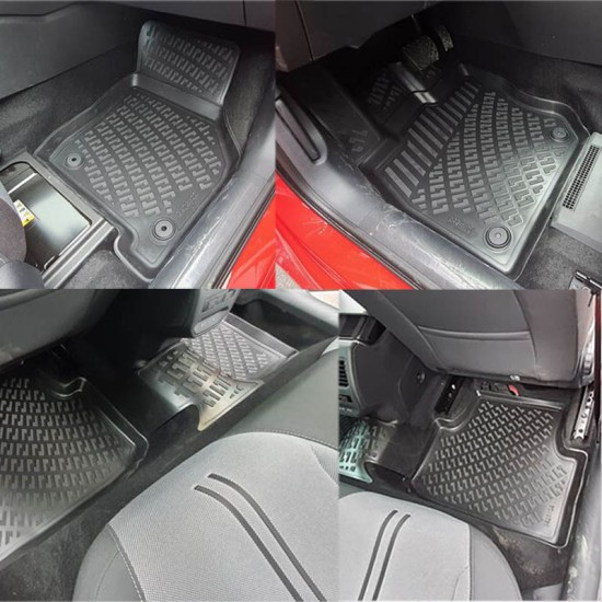 Πατάκια Σκαφάκια 3D Από Λάστιχο TPE Για Seat Leon 4 (KL1/KL8) 2020+ Αυτόματο Rizline 4 Τεμάχια Μαύρα