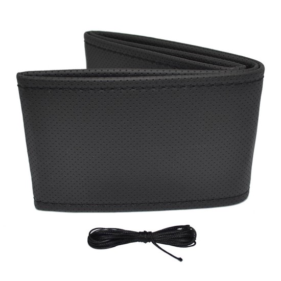 Κάλυμμα Τιμονιού Αυτοκινήτου Otom Stitching Δερματίνη Ραφτό Εξώγαζο Μαύρο Medium 37-39cm DK-201