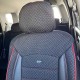 Καλύμματα Αυτοκινήτου Otom Sport Plus Design Universal Βαμβακερό Ύφασμα / Rachel / Δερματίνη Σετ Εμπρός / Πίσω 11 Τεμαχίων Μαύρο Με Κόκκινο Κέντημα SPTPLS-102