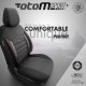 Καλύμματα Αυτοκινήτου Otom Sport Plus Design Universal Βαμβακερό Ύφασμα / Rachel / Δερματίνη Σετ Εμπρός / Πίσω 11 Τεμαχίων Μαύρο Με Κόκκινο Κέντημα SPTPLS-102