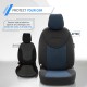 Καλύμματα Αυτοκινήτου Otom Attraction Design Universal Βαμβακερό Ύφασμα / Rachel Σετ Εμπρός / Πίσω 11 Τεμαχίων Μαύρο - Μπλε ATR-1303