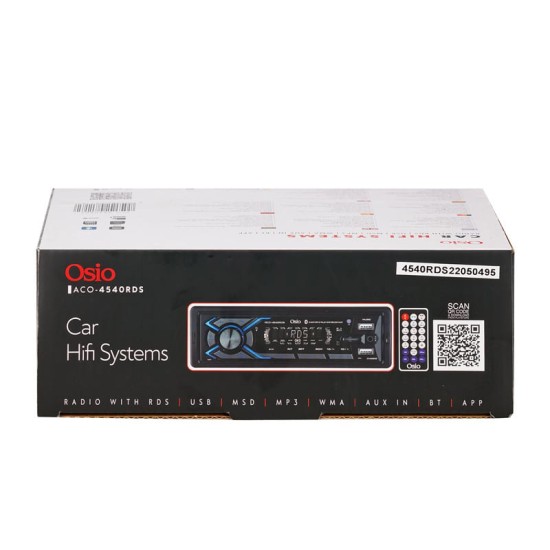 Radio USB x2 / FM / SD / RDS / Bluetooth Universal 1DIN Με Μπλε Φωτισμό Osio ACO-4540RDS