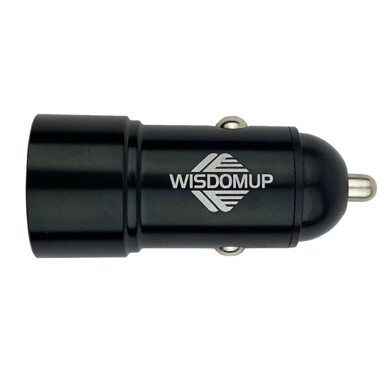 Φορτιστής Αναπτήρα Αυτοκινήτου Με 2 Θύρες Usb 2.4A 12-24V Wisdomup CC-02  Μαύρο 1 Τεμάχιο