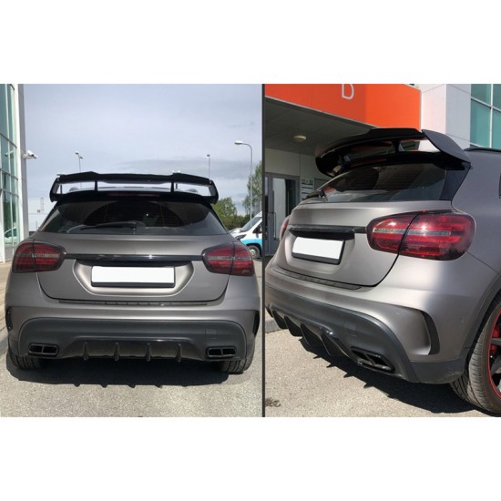 Αεροτομή Οροφής Για Mercedes-Benz A-Class W176 12-18 / W177 18+ 5D Hatchback, GLA X156 14-19 / H247 20+ Γυαλιστερή Μαύρη Από Abs Πλαστικό