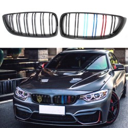 Καρδιές Μάσκας Για Bmw 4 F32 / F33 / F36 13-20 M4 Look Με Διπλή Γρίλια Tri-Color Μαύρο Γυαλιστερό 2 Τεμάχια Καρδιές Μάσκας Για Bmw 4 F32 / F33 / F36 13-20 M4 Look Με Διπλή Γρίλια Tri-Color Μαύρο Γυαλιστερό 2 Τεμάχια