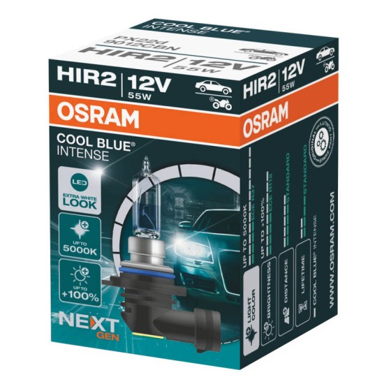 Λάμπα Αλογόνου HIR2 9012 12V 55w Cool Blue Intense Next Generation 5000κ Osram 9012CBN 1 Τεμάχιο