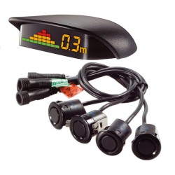 Ασύρματο Σύστημα Παρκαρίσματος PDC Με 4 Αισθητήρες 18mm Μαύρο Γυαλιστερό Με Οθόνη Led Και Ήχο Steel Mate PTS400Q1