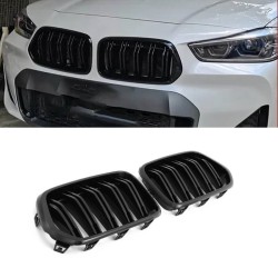 Καρδιές Μάσκας Για Bmw X2 F39 18+ M4 Look Με Διπλή Γρίλια Μαύρο Γυαλιστερό 2 Τεμάχια Καρδιές Μάσκας Για Bmw X2 F39 18+ M4 Look Με Διπλή Γρίλια Μαύρο Γυαλιστερό 2 Τεμάχια