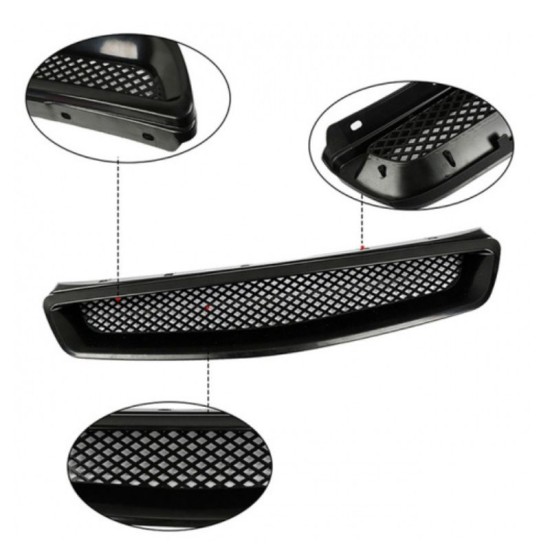 Μάσκα Για Honda Civic 96-99 Sport Look Χωρίς Σήμα Μαύρη Γυαλιστερή 1 Τεμάχιο