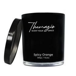 Αρωματικό Κερί Σόγιας Σε Μαύρο Ποτήρι Με Μαύρο Μεταλλικό Καπάκι "Spicy Orange" 300gr Themagio 77213 Αρωματικό Κερί Σόγιας Σε Μαύρο Ποτήρι Με Μαύρο Μεταλλικό Καπάκι "Spicy Orange" 300gr Themagio 77213