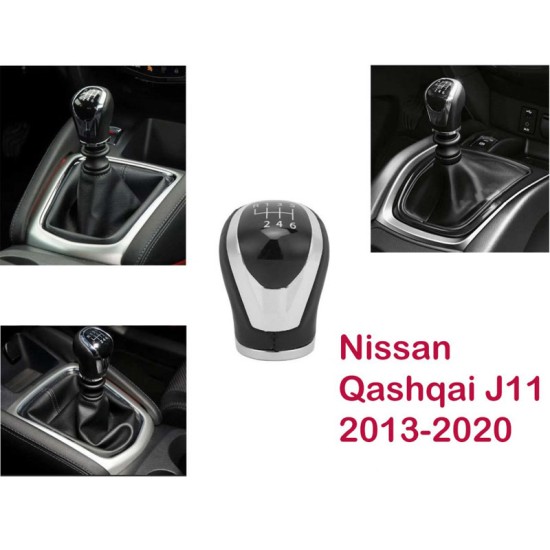 Πόμολο Λεβιέ Ταχυτήτων Μαρκέ Μαύρο/Χρώμιο Για Nissan Qashqai J11 Με 6 Ταχύτητες GK3174 Πόμολο Λεβιέ Ταχυτήτων Μαρκέ Μαύρο/Χρώμιο Για Nissan Qashqai J11 Με 6 Ταχύτητες GK3174