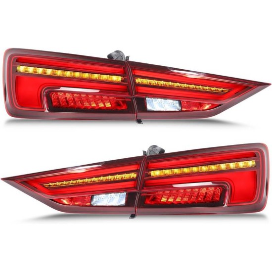 Πισινά Φανάρια Set Για Audi A3 8V 2013-2019 Sedan Led Bar Κόκκινο/Φιμέ