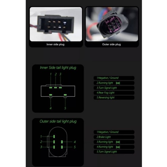 Πισινά Φανάρια Set Για Audi A3 8V 2013-2019 Sedan Led Bar Κόκκινο/Φιμέ