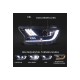 Μπροστινά Φανάρια Set Για Ford Ranger T7 T8 2016-2020 Munstang Look DRL Dynamic Μαύρα Full Led Με Μοτέρ