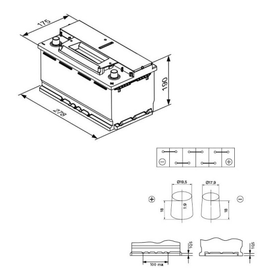 Μπαταρία Αυτοκινήτου 70Ah Δεξιά Bosch 760Α (ΕΝ) Start Stop EFB S4E08