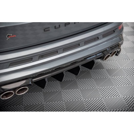 Diffuser Πίσω Προφυλακτήρα Για Cupra Ateca SUV 2018-2019 Μαύρο Γυαλιστερό