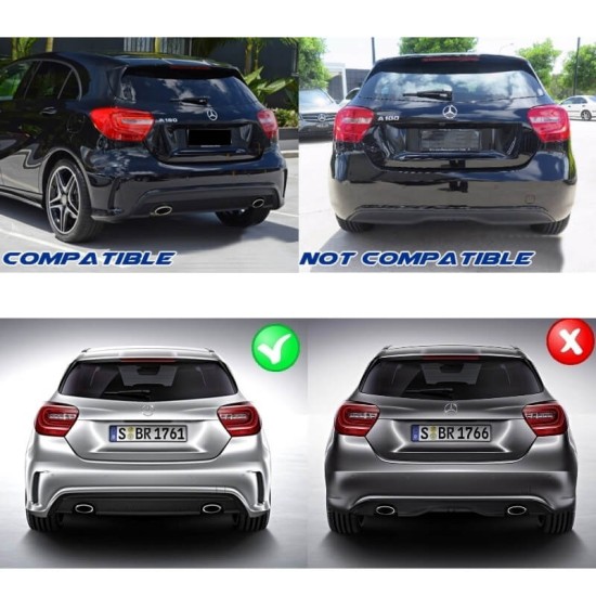Diffuser Πίσω Προφυλακτήρα Για Mercedes-Benz A-Class W176 12-18 A45 Amg Carbon Look Από Abs Πλαστικό 1 Τεμάχιο