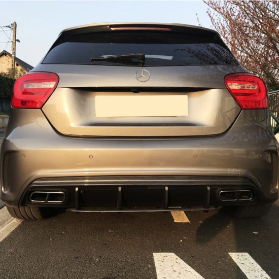 Diffuser Πίσω Προφυλακτήρα Για Mercedes-Benz A-Class W176 12-18 A45 Amg Carbon Look Από Abs Πλαστικό 1 Τεμάχιο