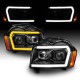 Μπροστινά Φανάρια Set Για Jeep Grand Cherokee 05-08 WK DRL Led Tube Μαύρα H7/H1 Manual