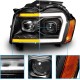 Μπροστινά Φανάρια Set Για Jeep Grand Cherokee 05-08 WK DRL Led Tube Μαύρα H7/H1 Manual