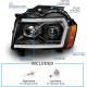 Μπροστινά Φανάρια Set Για Jeep Grand Cherokee 05-08 WK DRL Led Tube Μαύρα H7/H1 Manual