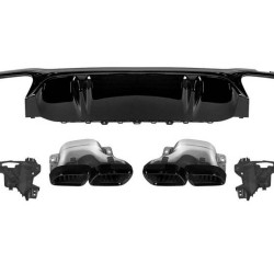 Diffuser Πίσω Προφυλακτήρα Για Mercedes-Benz E-Class W213 19+ Facelift Amg Look Για Amg Line Προφυλακτήρες Σετ Με Μπούκες Total Black Από Abs Πλαστικό Diffuser Πίσω Προφυλακτήρα Για Mercedes-Benz E-Class W213 19+ Facelift Amg Look Για Amg Line Προφυλακτήρες Σετ Με Μπούκες Total Black Από Abs Πλαστικό