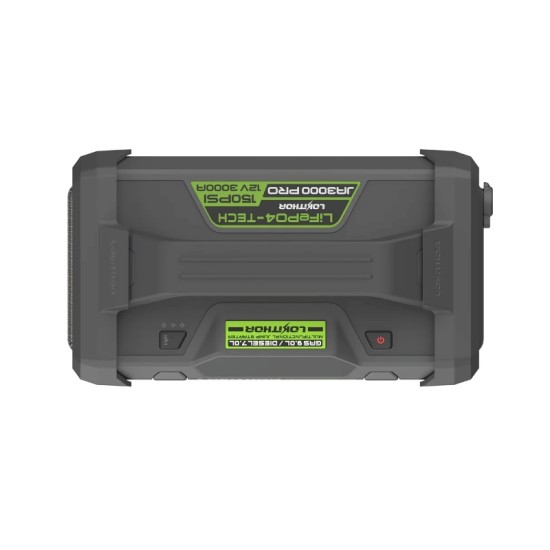Εκκινητής Μπαταριών Αυτοκινήτου, Powerbank, Κομπρεσέρ Αέρος 150PSI, Φακός Led 4 Σε1 Lokithor JA3000 Pro 12 Volt 3000A