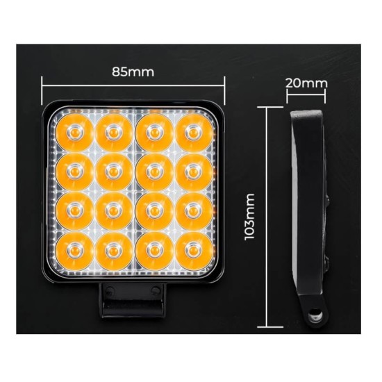 Προβολέας Εργασίας Τετράγωνος Mini FT-16 LED 12-40 Volt 50W 7000lm 6000k LEDBAR-001 1 Τεμάχιο