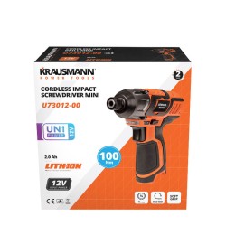 Παλμικό Κατσαβίδι Mini 12V + 2 Μπαταρίες 2.0Ah Με Φορτιστή Και Τσάντα Krausmann U73012-22S Παλμικό Κατσαβίδι Mini 12V + 2 Μπαταρίες 2.0Ah Με Φορτιστή Και Τσάντα Krausmann U73012-22S