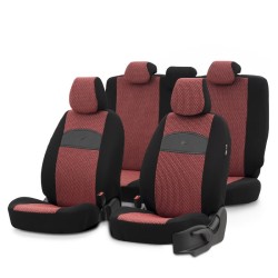 Καλύμματα Αυτοκινήτου Otom Smart Design Universal Ύφασμα / Δερματίνη Σετ Εμπρός / Πίσω 11 Τεμαχίων Μαύρο / Κόκκινο SLTSMT103-NZ