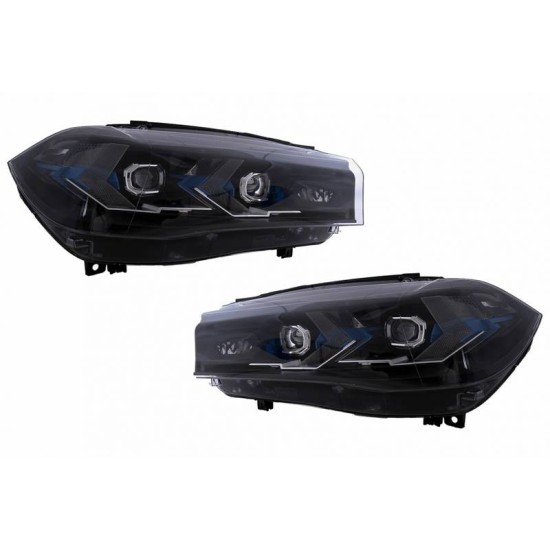 Μπροστινά Φανάρια Set Για Bmw X5 F15 (2013-2018) / X6 F16 (2014-2019) Conversion to G05 / G06 Look Μαύρα Carner